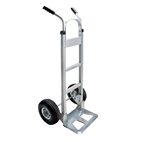 Knocked Down Hand Truck, Dual Handle, Aluminum, 50-5/8" Height, 14" W x 7-1/2" D Nose Plate, 500 lbs. Capacity