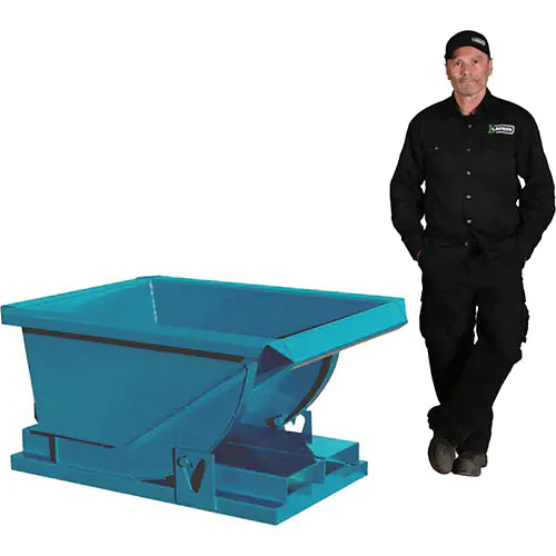 Laurin, Heavy-Duty Self-Dumping Hopper, Steel, 1/3 cu.yd., Blue