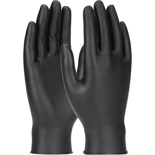 Grippaz™ Skins Ambidextrous Disposable Gloves, X-Large, Nitrile, 6-mil, Powder-Free, Black, 50/bx