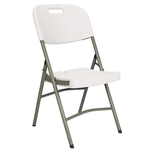 Folding Chair, Polyethylene, White, 350 lbs. Weight Capacity