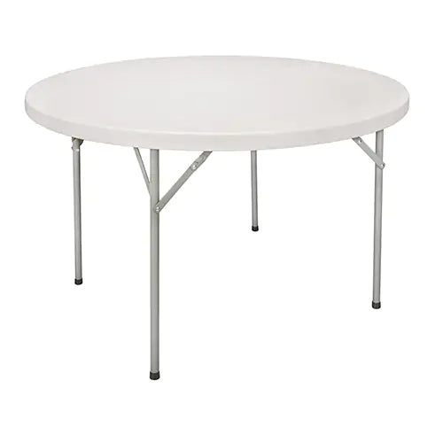 Table pliante ronde, 60" L x 60" l, polyéthylène, blanc