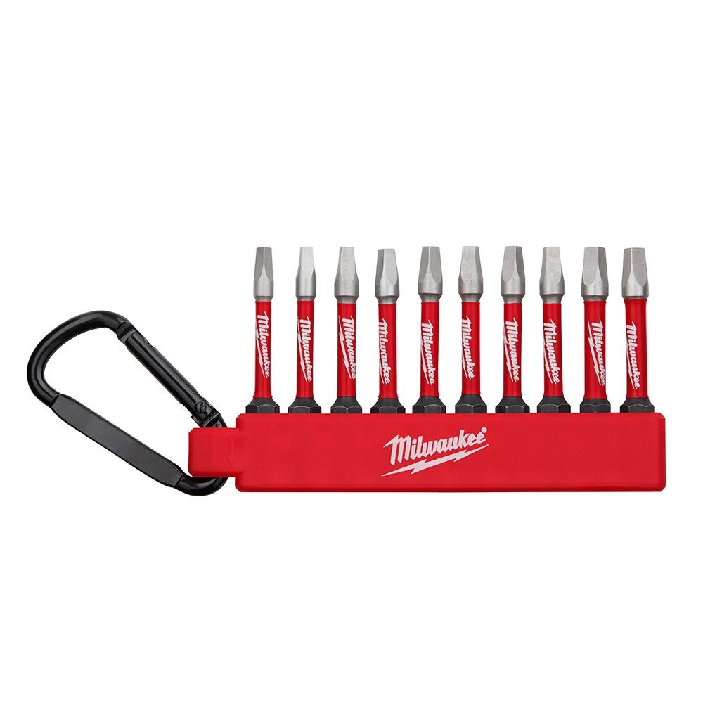 Milwaukee SHOCKWAVE Carabiner Impact Driver Square Bit Set (10-Piece)