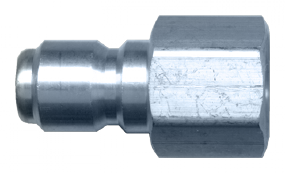 Straight Through Nipple - Stainless, Female pipe, 1/4in