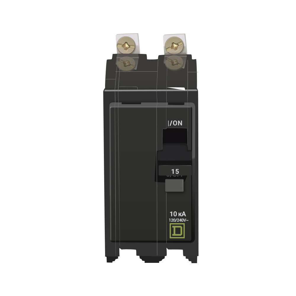 Mini Circuit Breaker Qo 15A 2 Pole 120/240Vac 10kA Bolt On