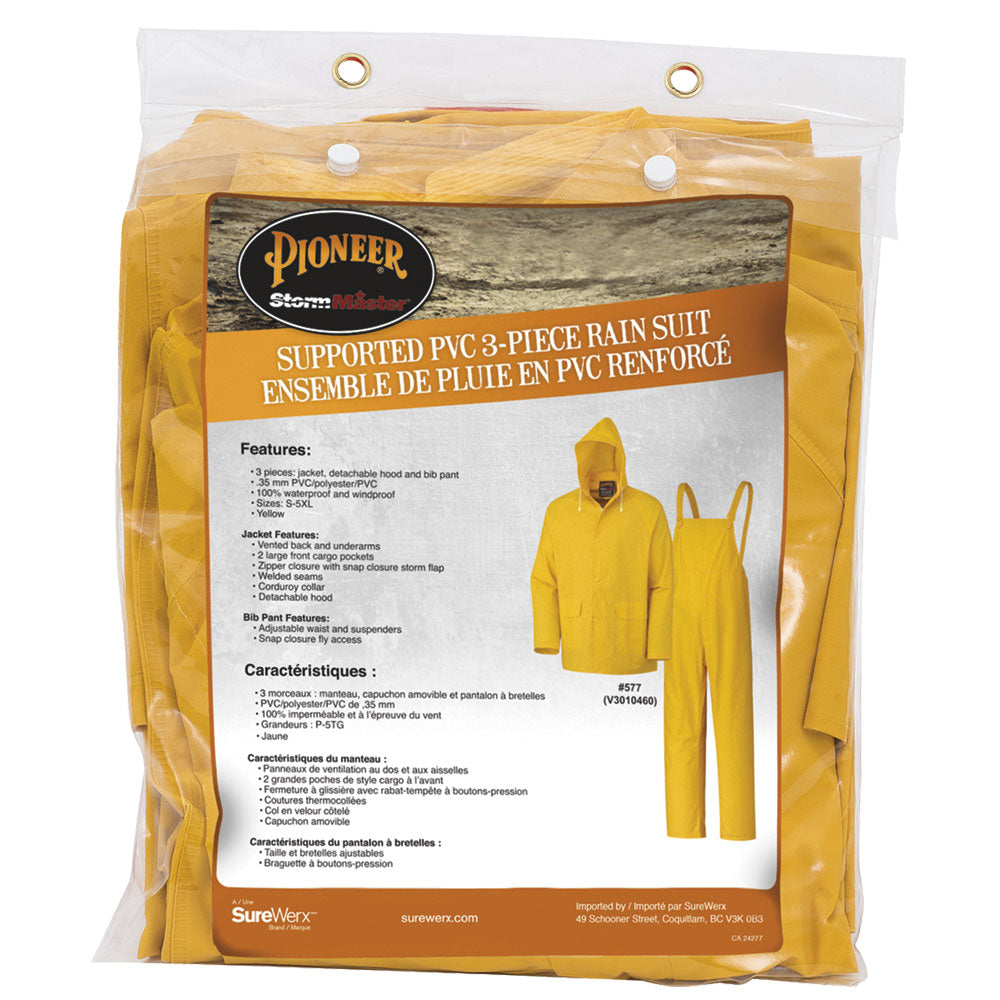 Combinaison de pluie imperméable 3 pièces Storm Master®, jaune, SZ : S
