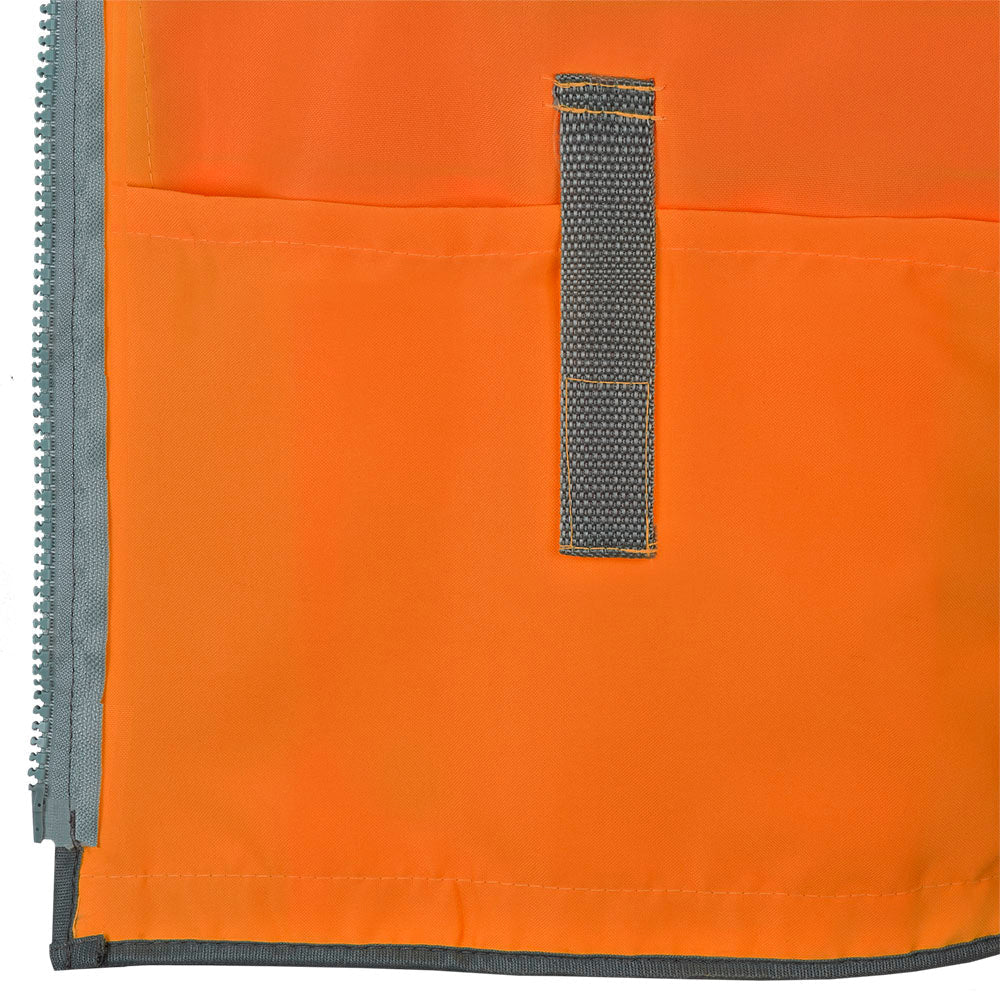 Mesh Back Zip-Front Surveyor’s Safety Vests, Orange, SZ: L