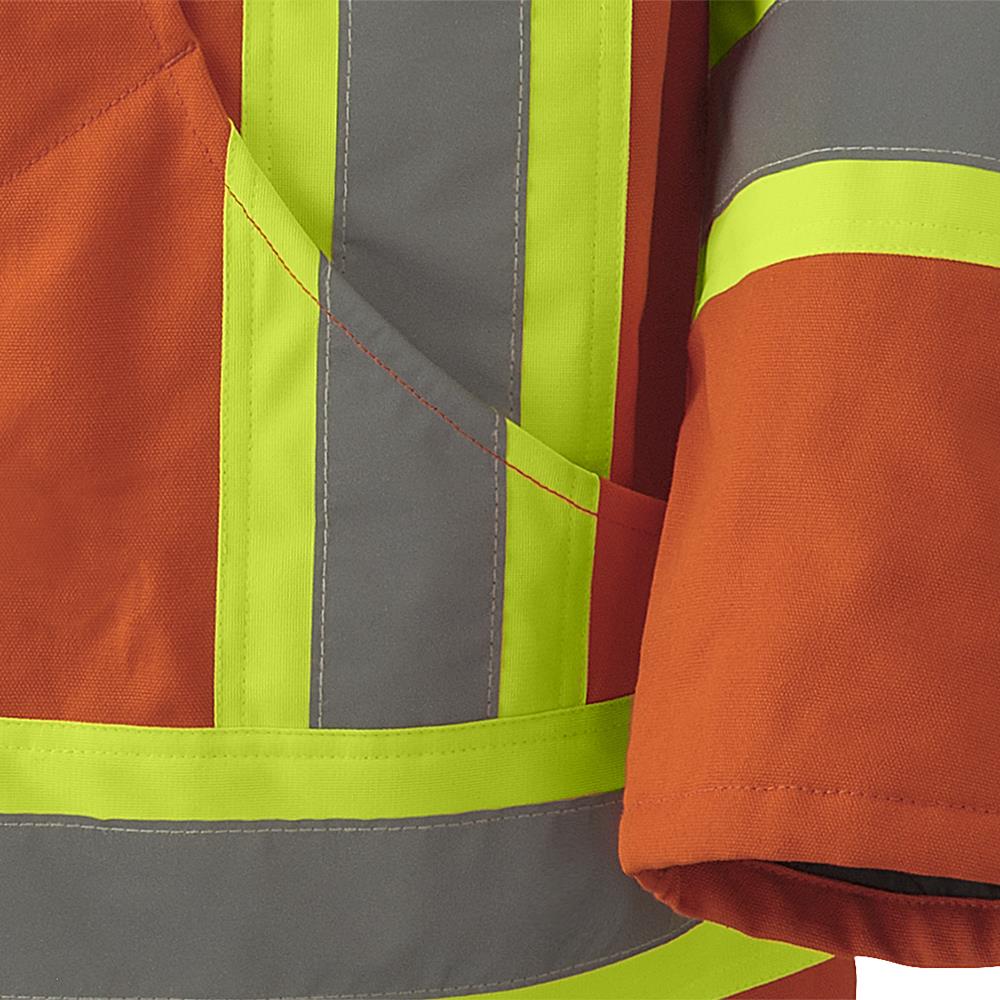 Safety Parkas, Quilted Cotton Duck, Orange, SZ: 4XL