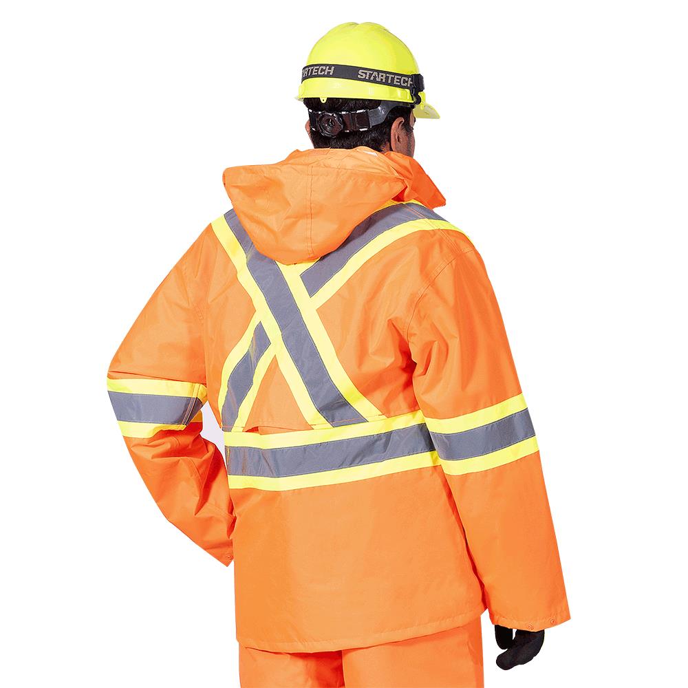 3-In-1 Safety Parka "The Rock" 300D Oxford Poly, Orange, SZ: L