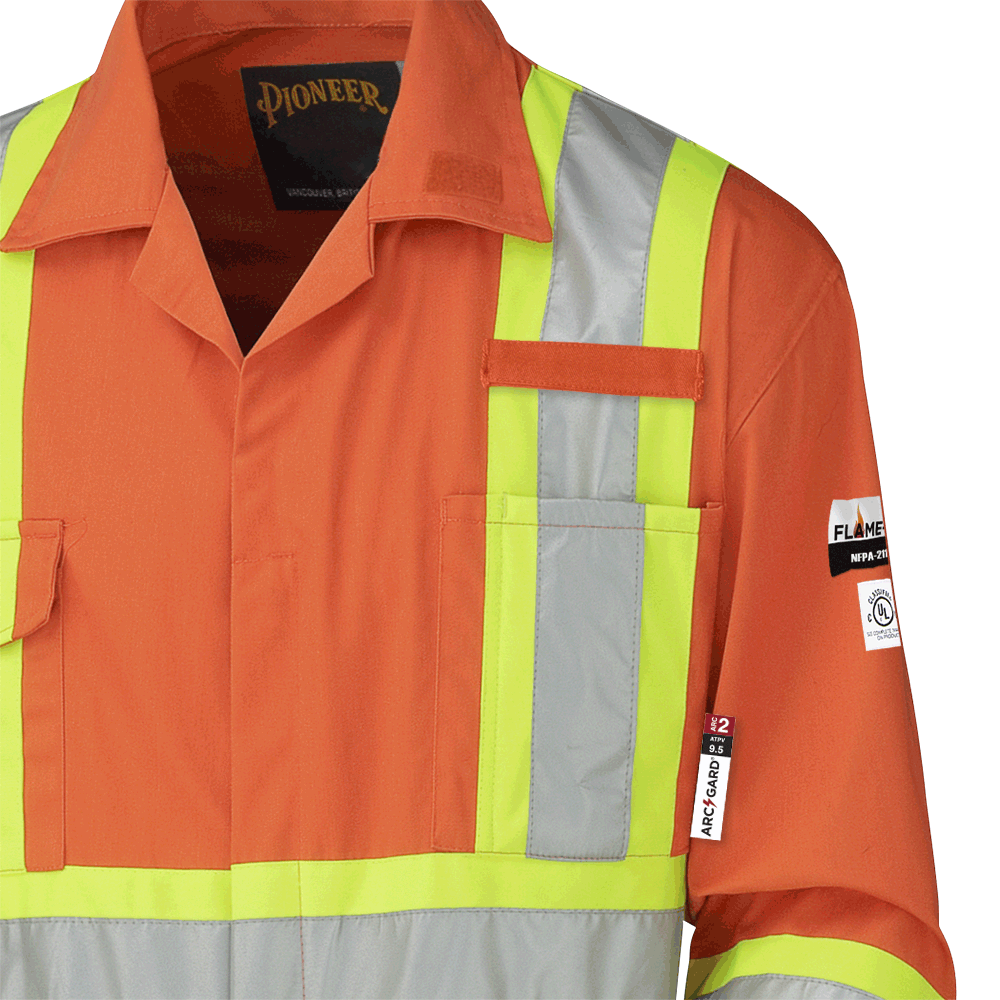 Combinaison de sécurité homologuée FR/ARC, 100 % coton, orange, taille : 64 grande taille