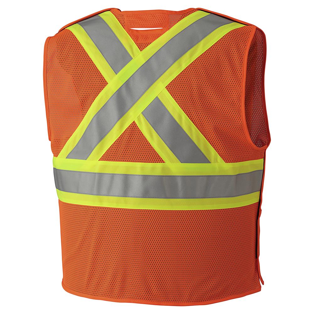 Hi-Vis Flame-Resistant Tear Away Safety Vest, Orange, SZ: L/XL