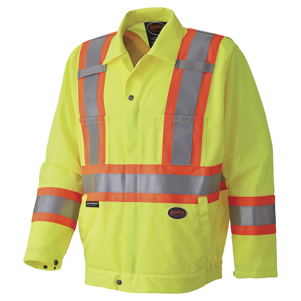 Traffic Safety Jackets, Poly Knit, Yellow, SZ: 2XL