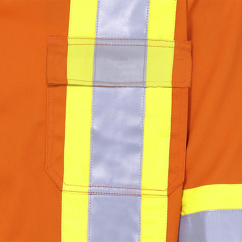 Ultra Cool Hi-Vis Cotton Long-Sleeved Safety Shirt, Cotton Twill, Orange, SZ: L