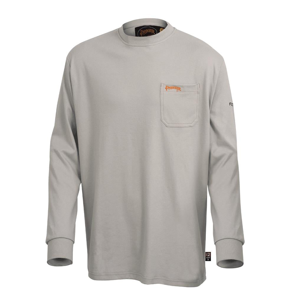 Chemise en coton à manches longues ignifuge, gris clair, SZ : XL
