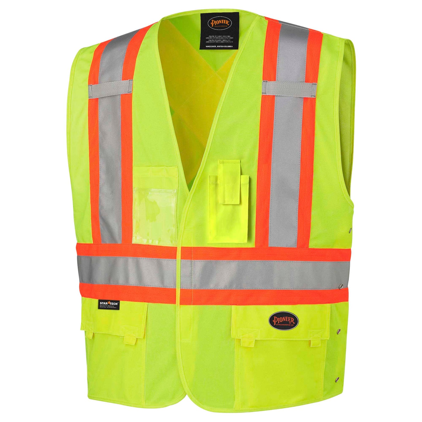 Gilets de sécurité, Ajustables, Fermeture à crochets et boucles, Jaune, GR: 2/3XL