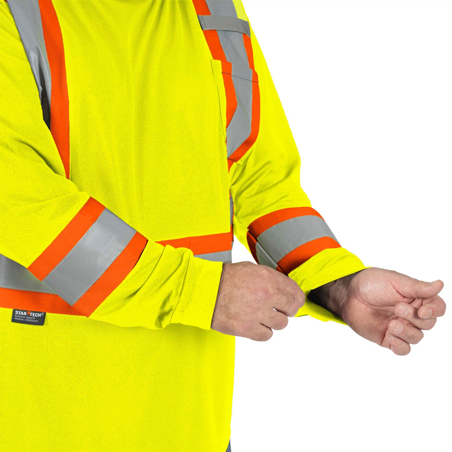 Chandail de sécurité à manches longues en polyester œil de perdrix, Jaune, GR: 3XL