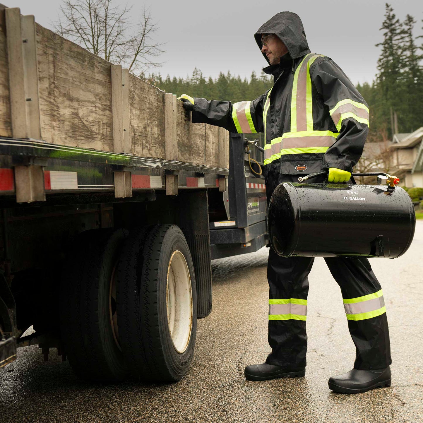 Combinaison de pluie légère et imperméable, noire, taille M