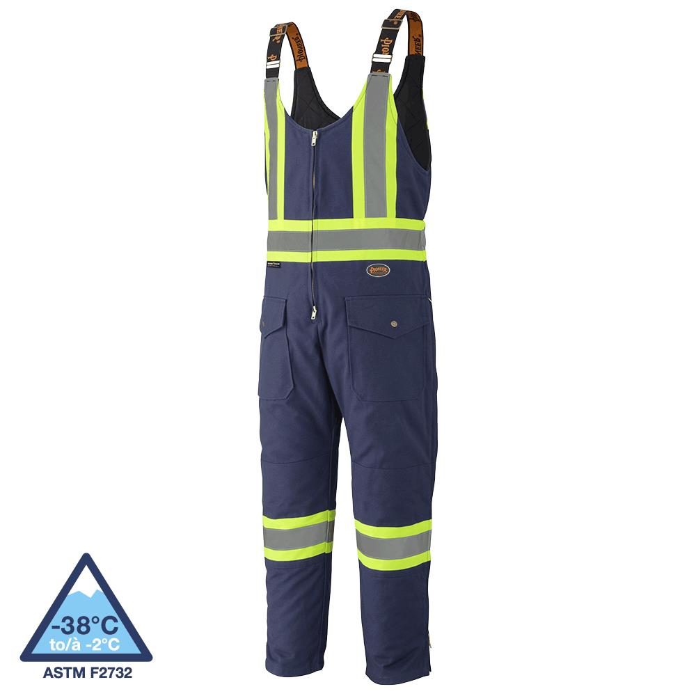 Safety Overalls, Quilted Cotton Duck, Navy, SZ: 4XL