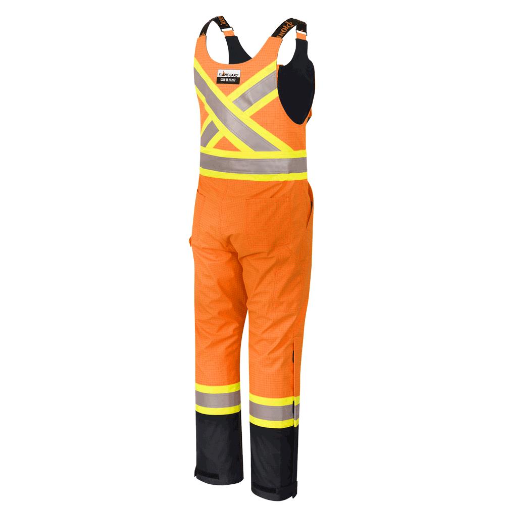 The Defender® Hi-Vis Anti-Static Safety Bib Pants, Orange, SZ: L