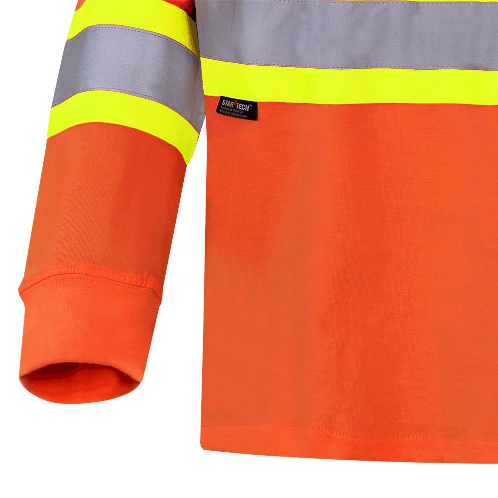 Chandail de sécurité à manches longues, 100 % coton, orange, GR: S