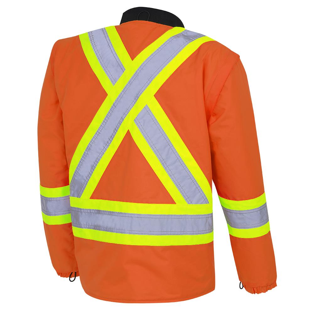 Parkas de sécurité imperméables haute visibilité 7 en 1, orange/noir, SZ : 4XL