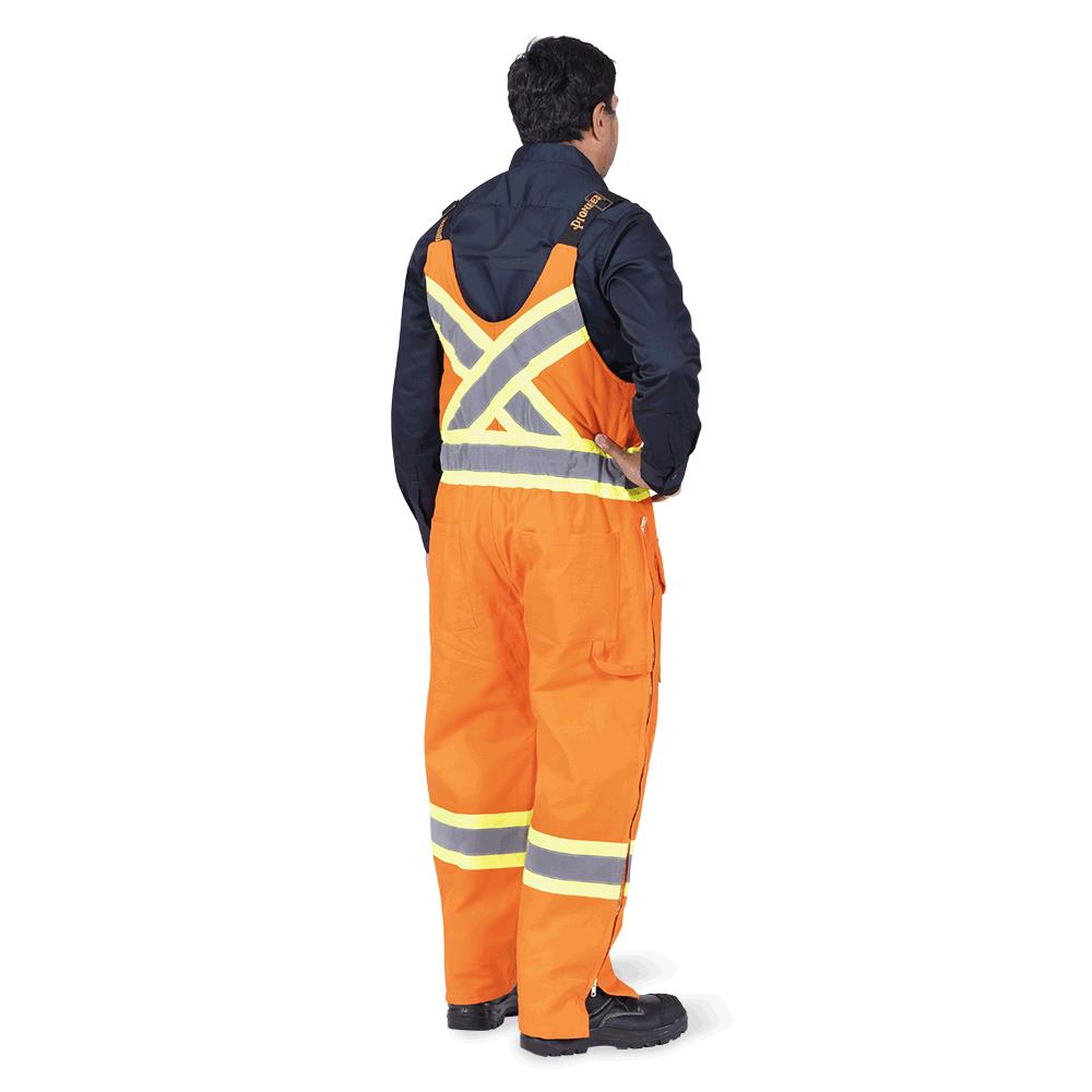 Safety Overalls, Quilted Cotton Duck, Orange, SZ: 4XL