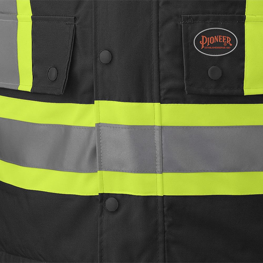 Parkas de sécurité imperméables haute visibilité 7 en 1, noir, SZ : M