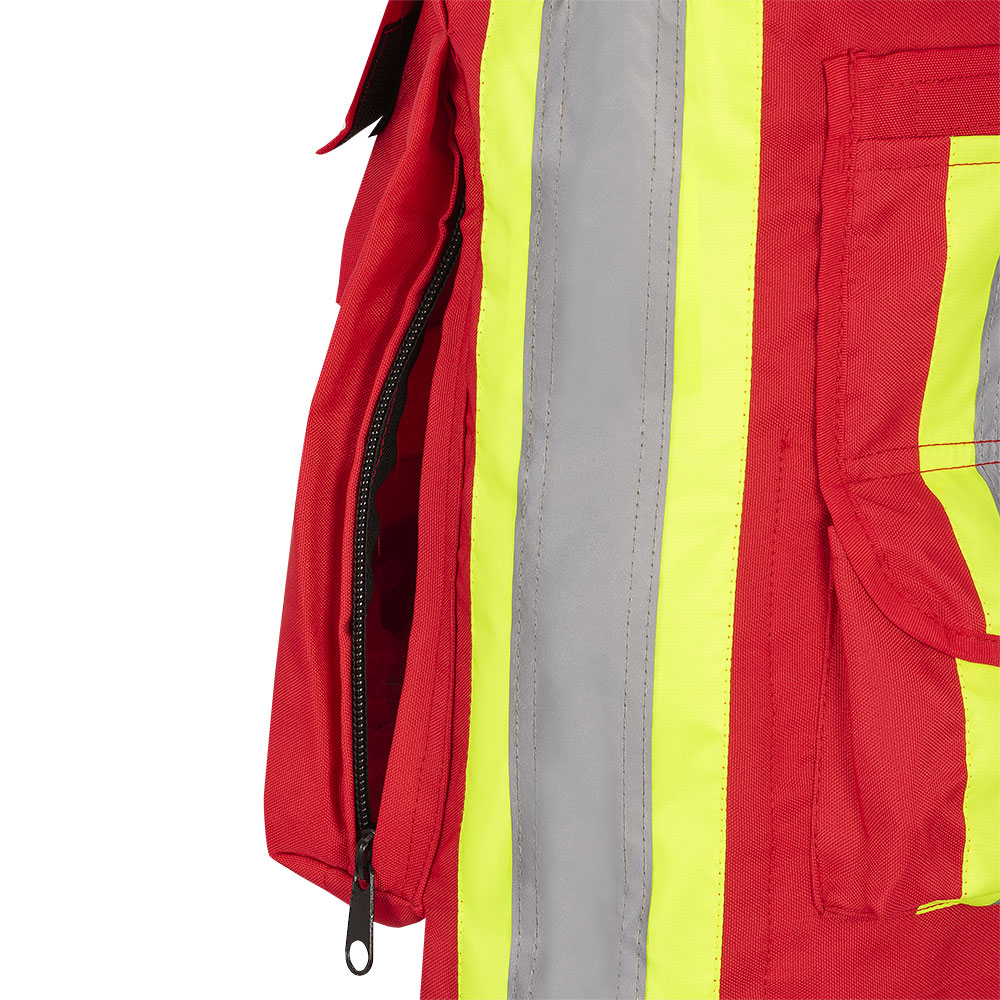 Gilets de sécurité - Polyester Oxford enduit de polyuréthane 600 deniers, Rouge, GR: XL