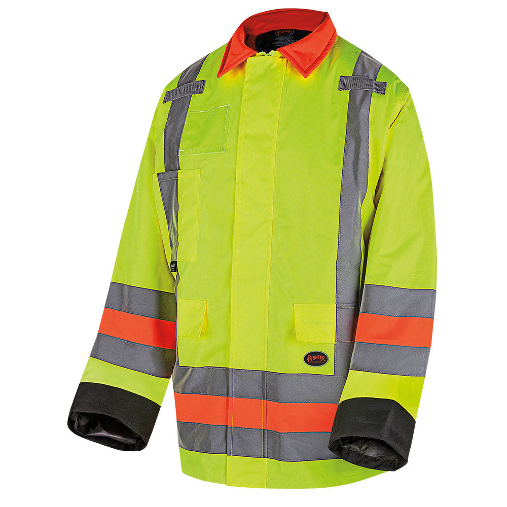Hi-Viz Waterproof Quebec Winter Insulated Traffic Control Safety Jacket, Yellow, SZ: 4XL