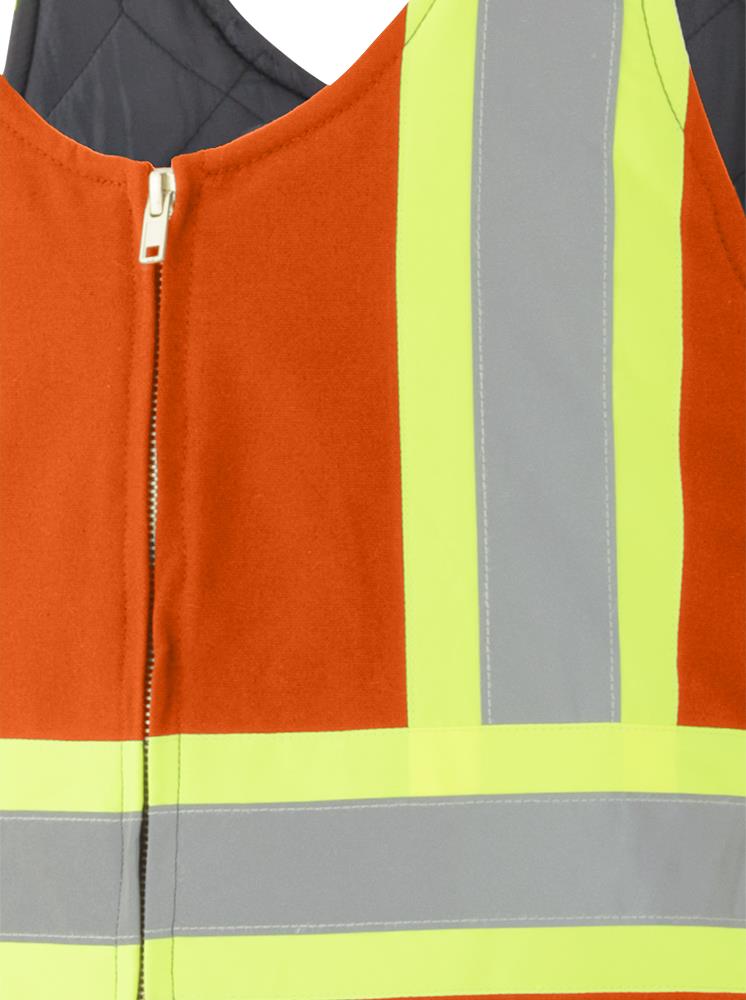 Safety Overalls, Quilted Cotton Duck, Orange, SZ: 3XL