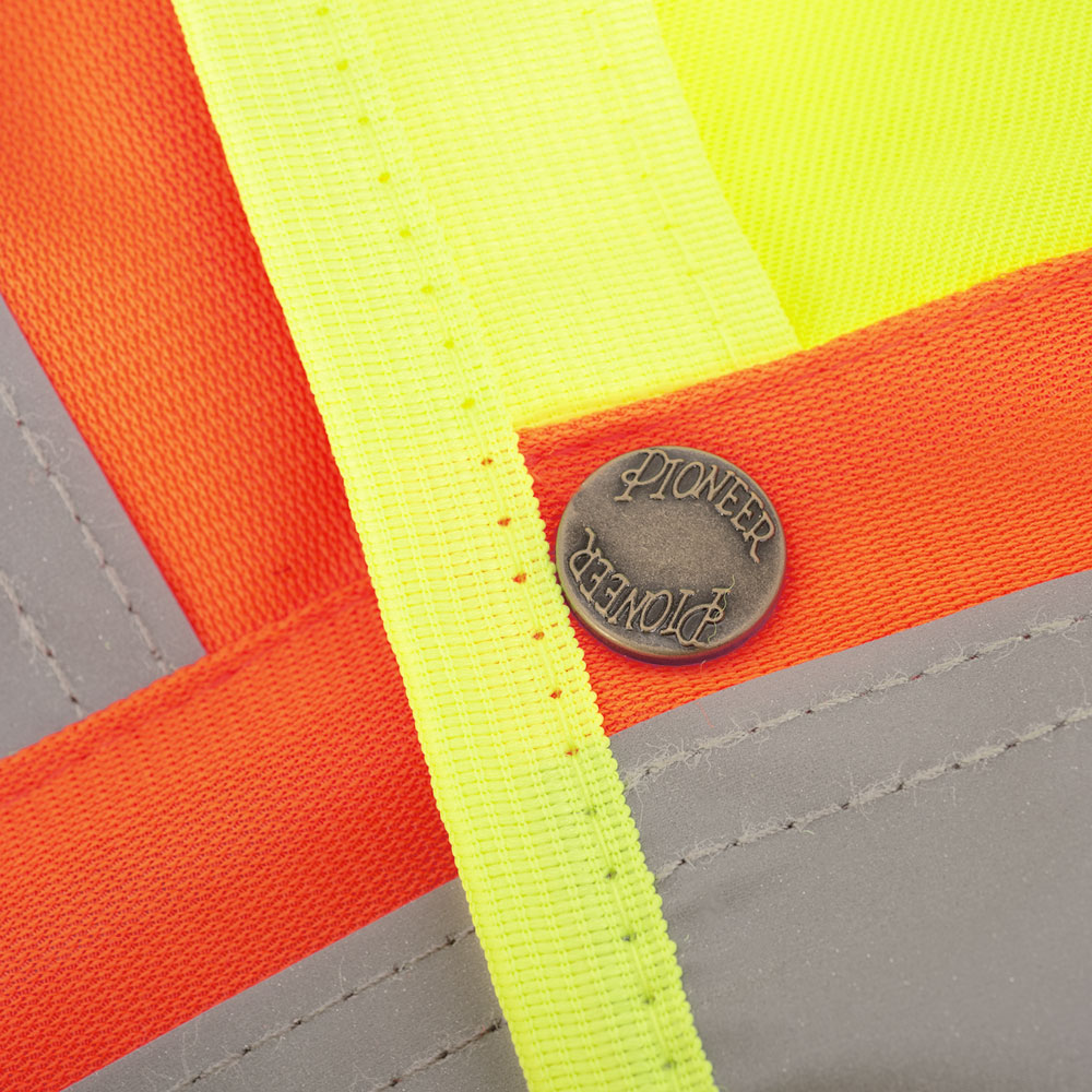 Gilets de sécurité - Polyester en sergé tissé 150D, Boutons pressions, Jaune, GR: L