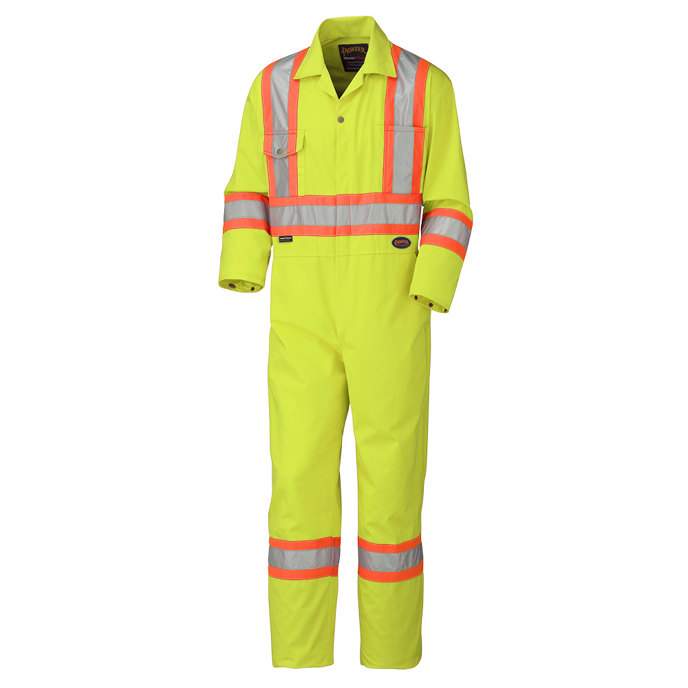 Safety Coverall, Polyester/Cotton, Yellow, SZ: 52