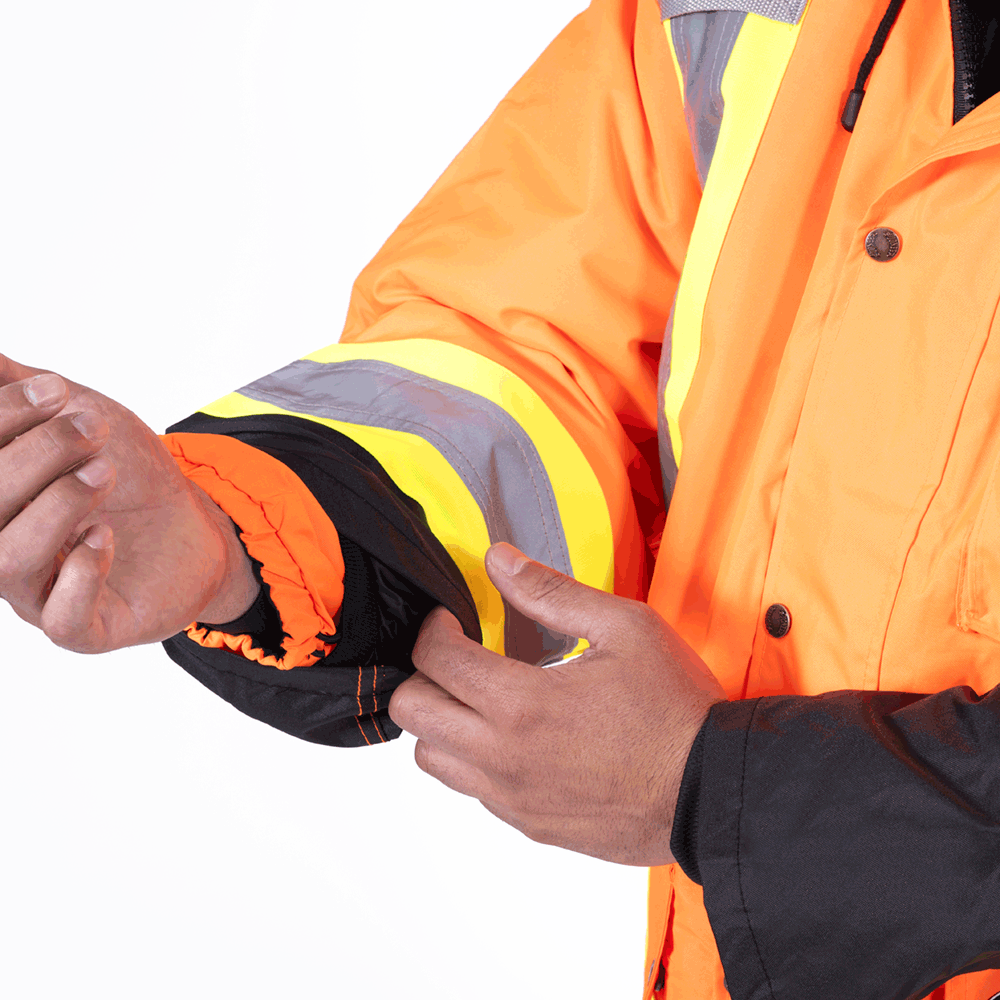 Parkas de sécurité imperméables haute visibilité 7 en 1, orange/noir, SZ : 4XL