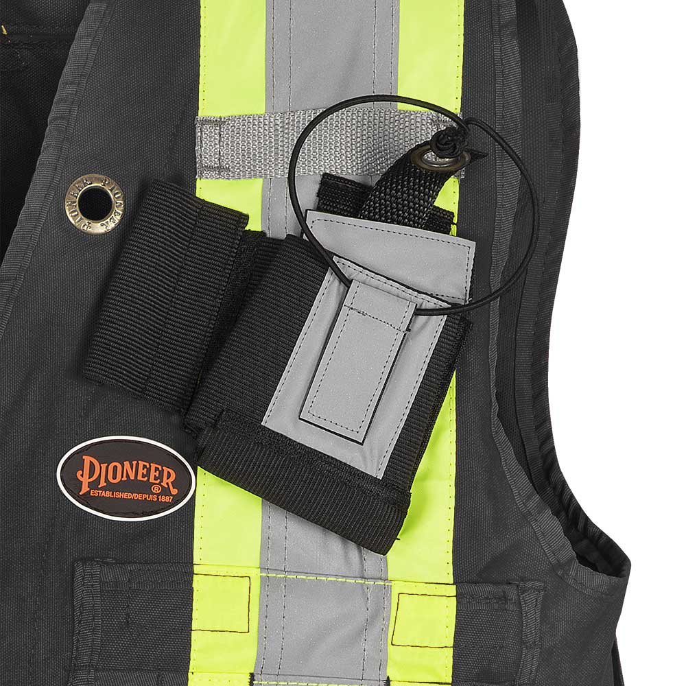 Gilets de sécurité en toile de coton, Noir, GR: L