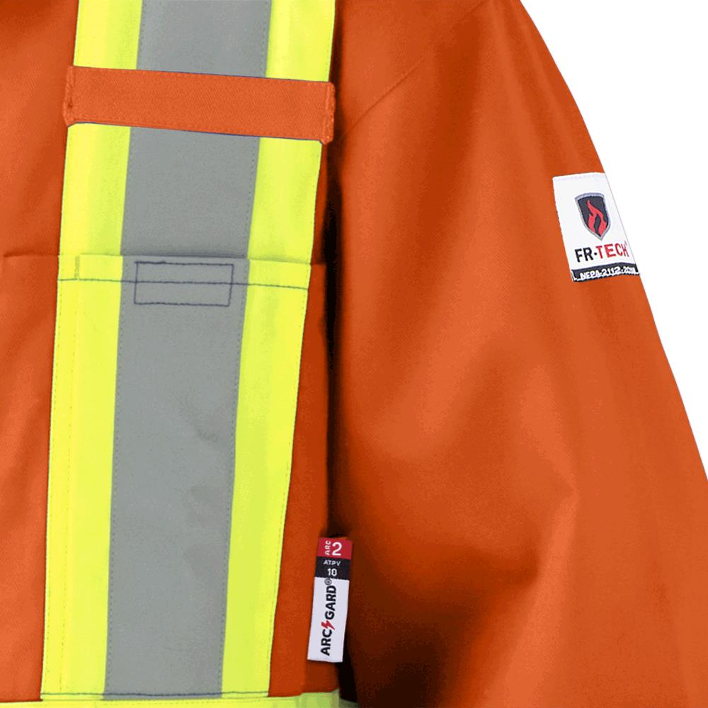 Hi-Viz FR-Tech® Flame Resistant 7 oz Coverall, Leg Zippers, Orange, SZ: 54