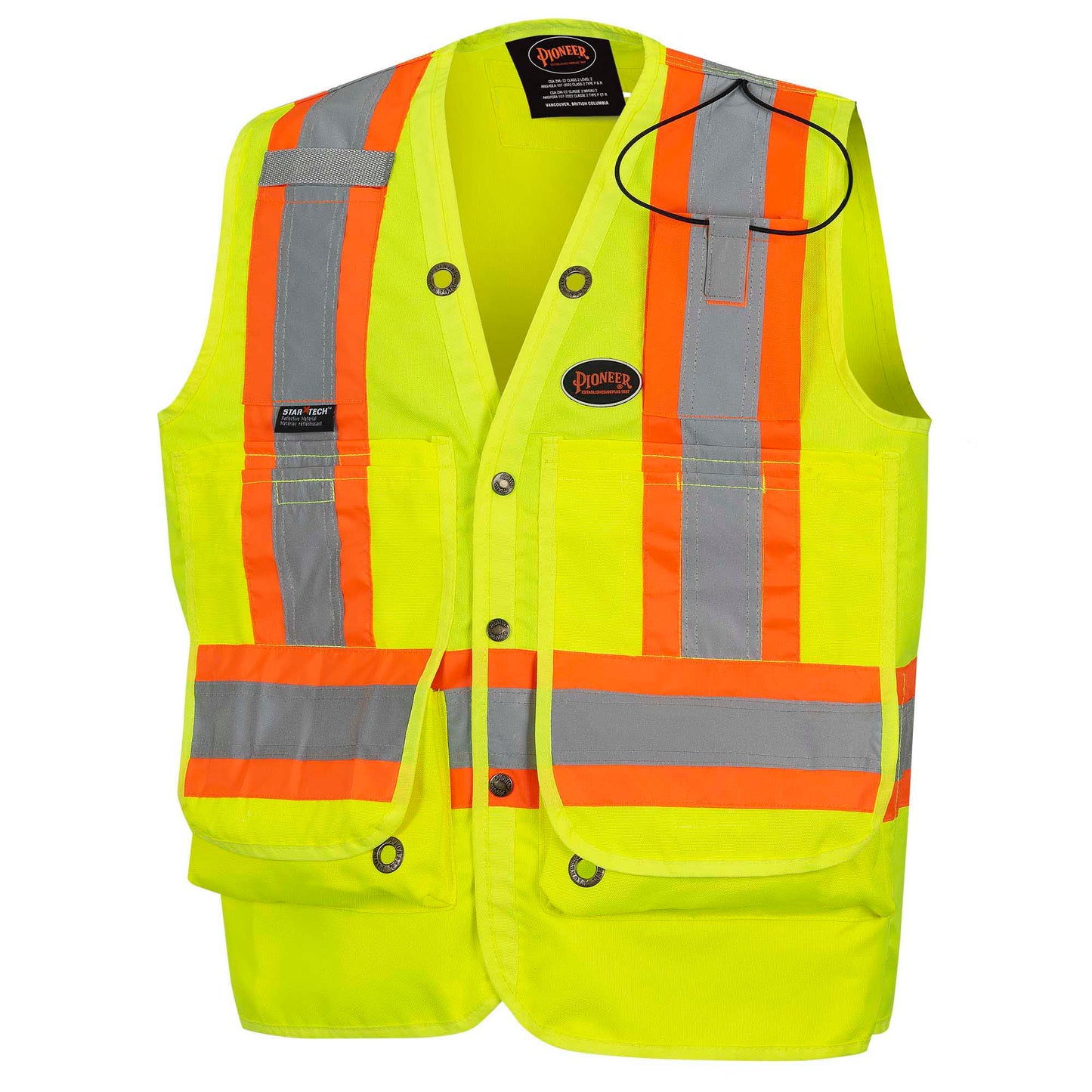 Gilets de sécurité - Polyester Oxford enduit de polyuréthane 600 deniers, Jaune, GR: S