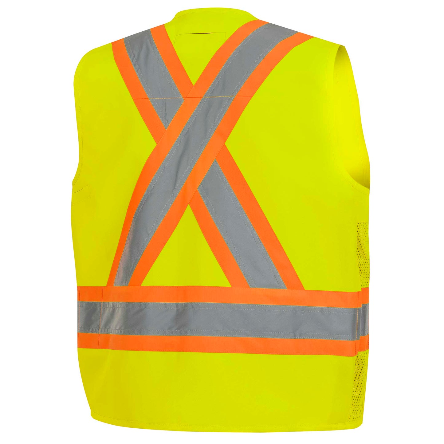 Gilets de sécurité - Polyester en sergé tissé 150D, Boutons pressions, Jaune, GR: L