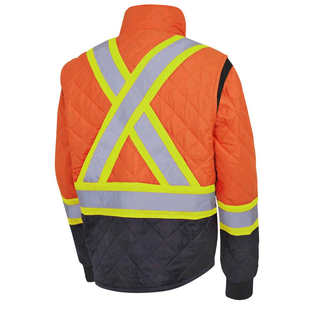 Veste matelassée haute visibilité pour congélateur, orange/noir, SZ : S