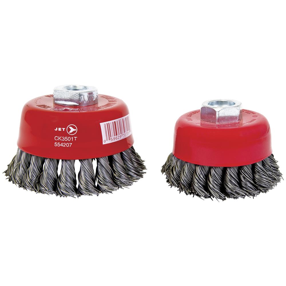 JET Brosse boisseau à fil noué - haut rendement, 3 x 5/8-11nc