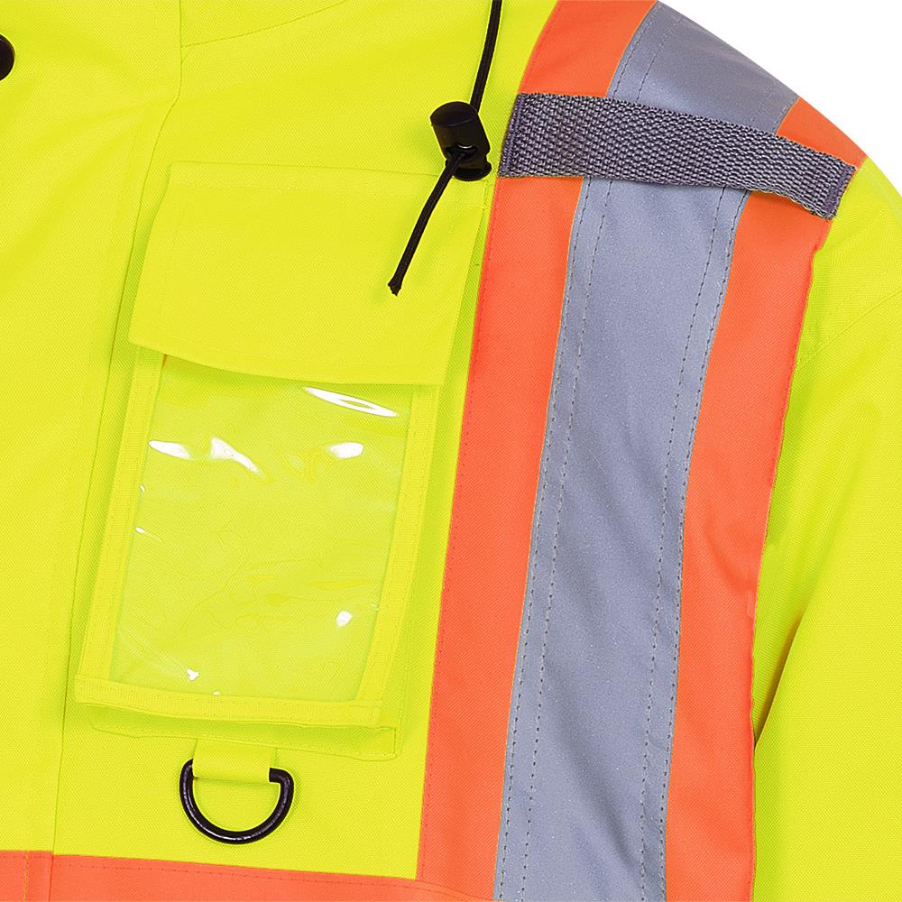 Hi-Viz Waterproof Winter Quilted Safety Bomber, 300D, Yellow, SZ: XL