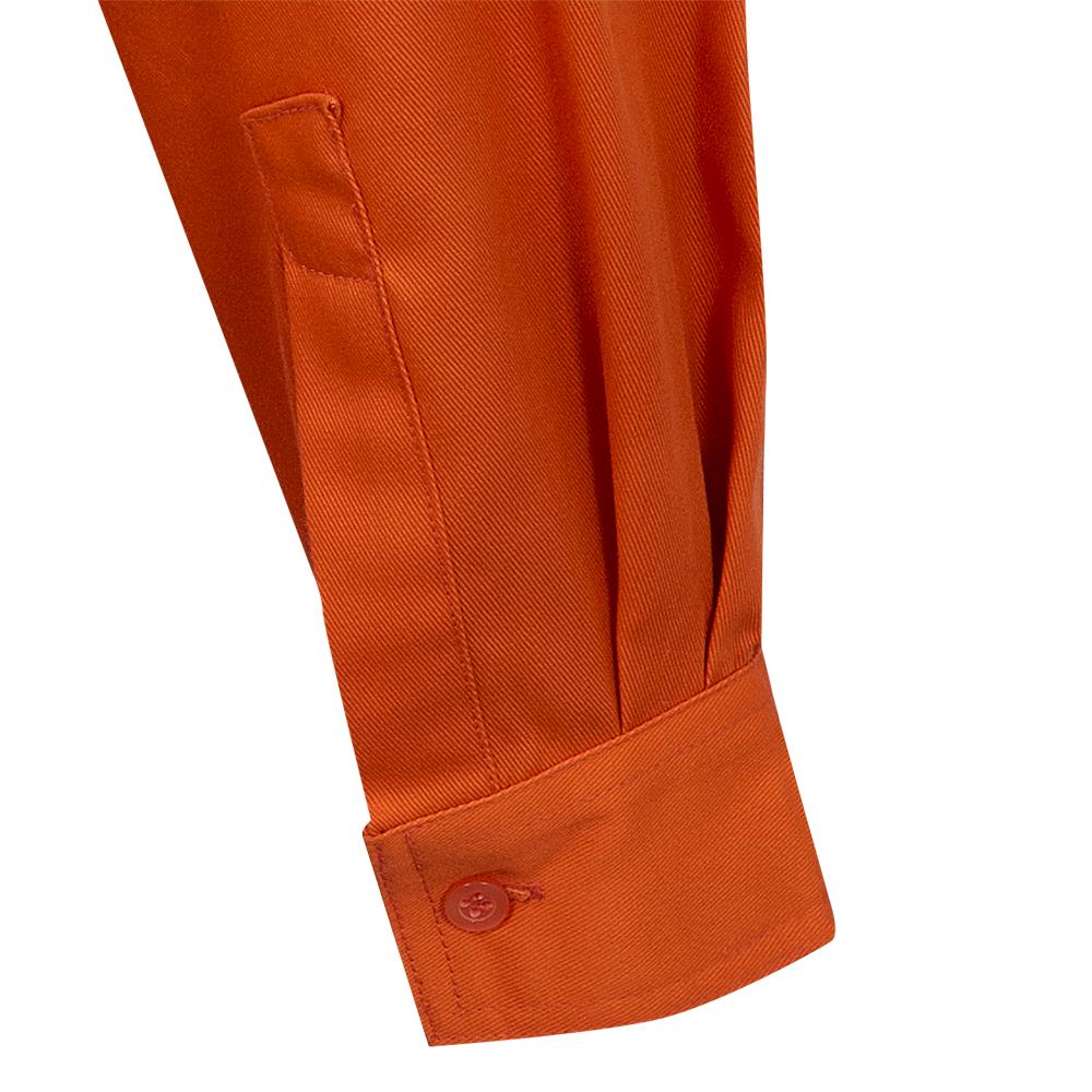 Ultra Cool Hi-Vis Cotton Long-Sleeved Safety Shirt, Cotton Twill, Orange, SZ: L