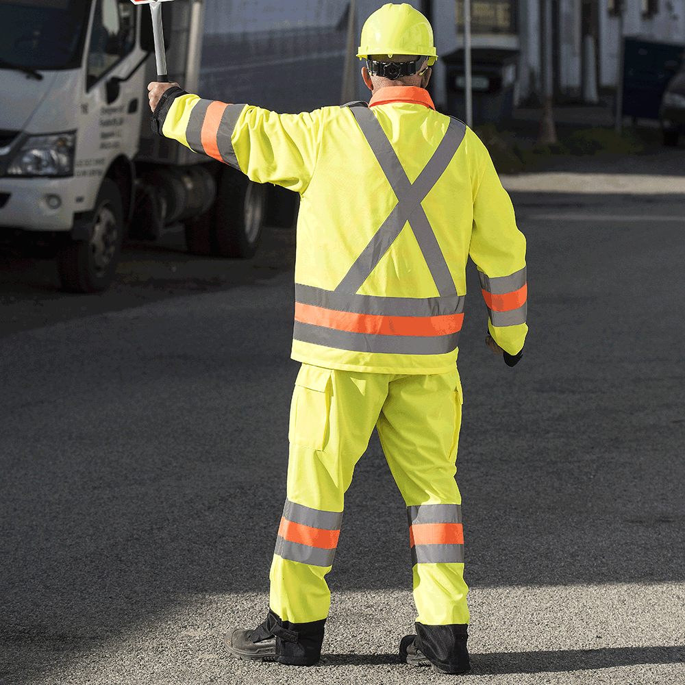 Pantalon de sécurité routière respirant haute visibilité, approuvé MTQ, jaune, SZ : M