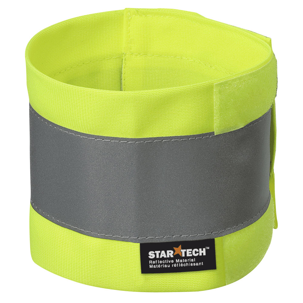 Bandes Reflectives, ajustables pour les chevilles avec sac, 45cm x 10cm, jaune, paire, GR: O/S