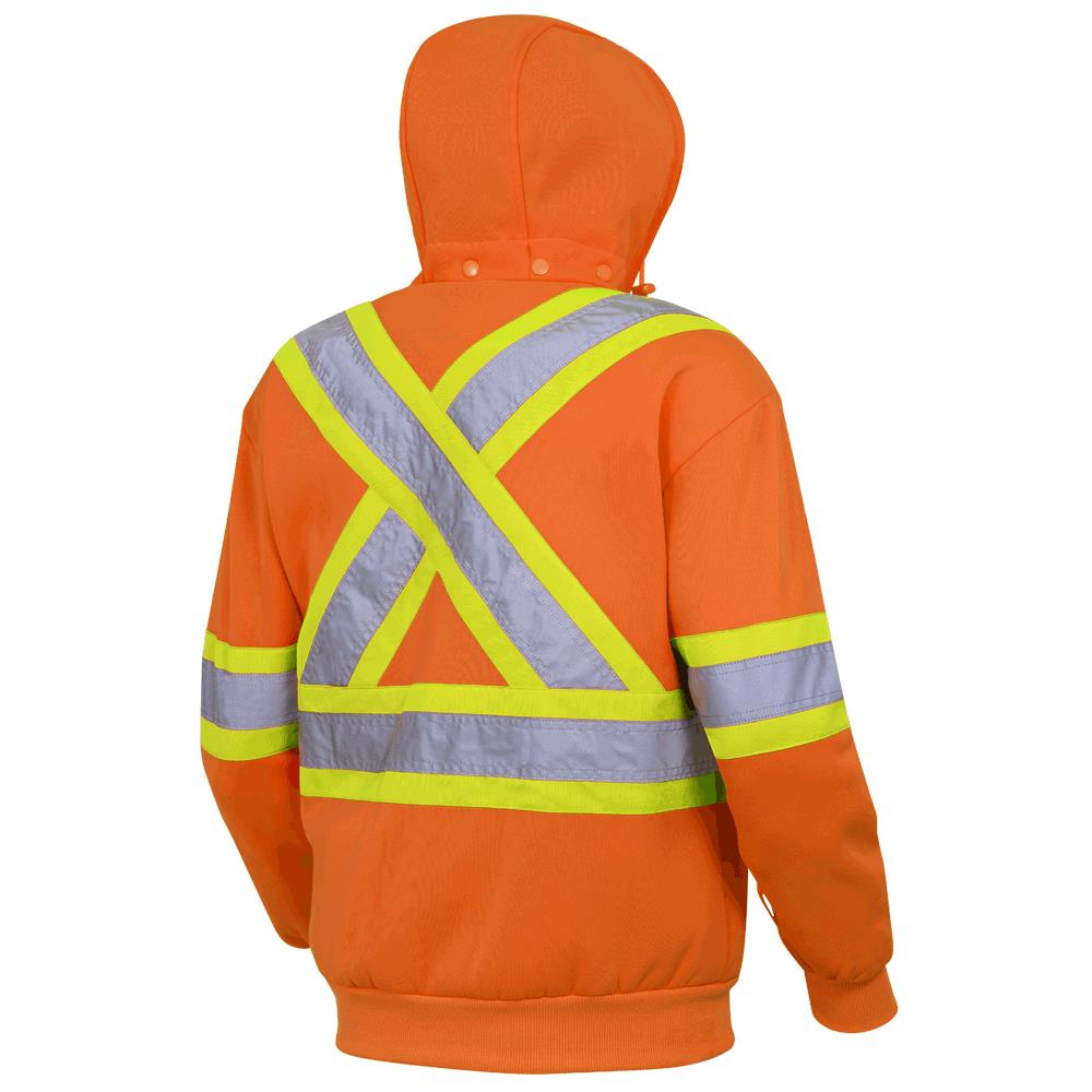 Hi-Viz Polyester Fleece Hoodie, Orange, SZ: 5XL