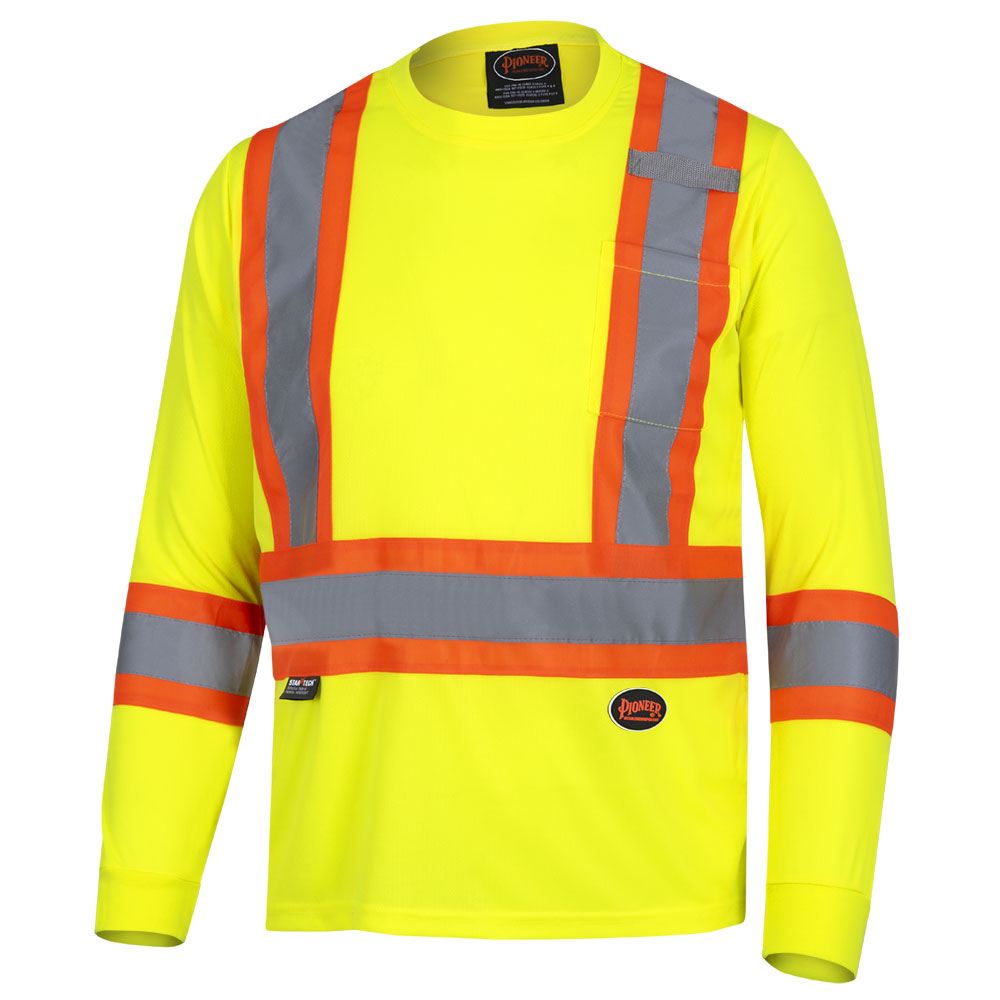 Chandail de sécurité à manches longues en polyester œil de perdrix, Jaune, GR: 2XL