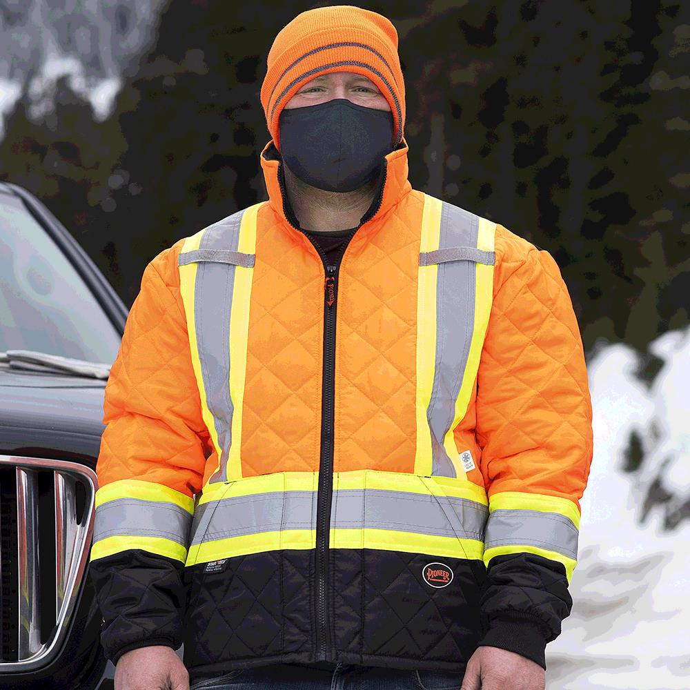 Veste matelassée haute visibilité pour congélateur, orange/noir, SZ : S