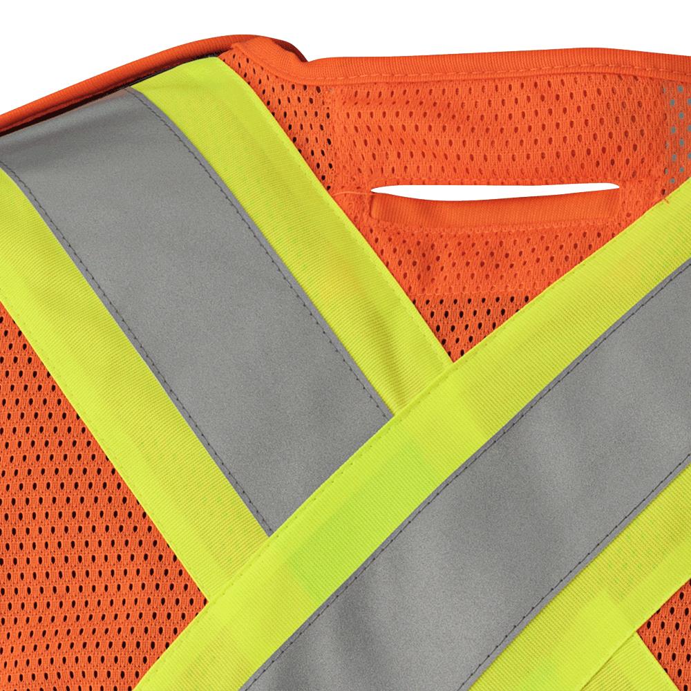 Hi-Vis Flame-Resistant Tear Away Safety Vest, Orange, SZ: L/XL