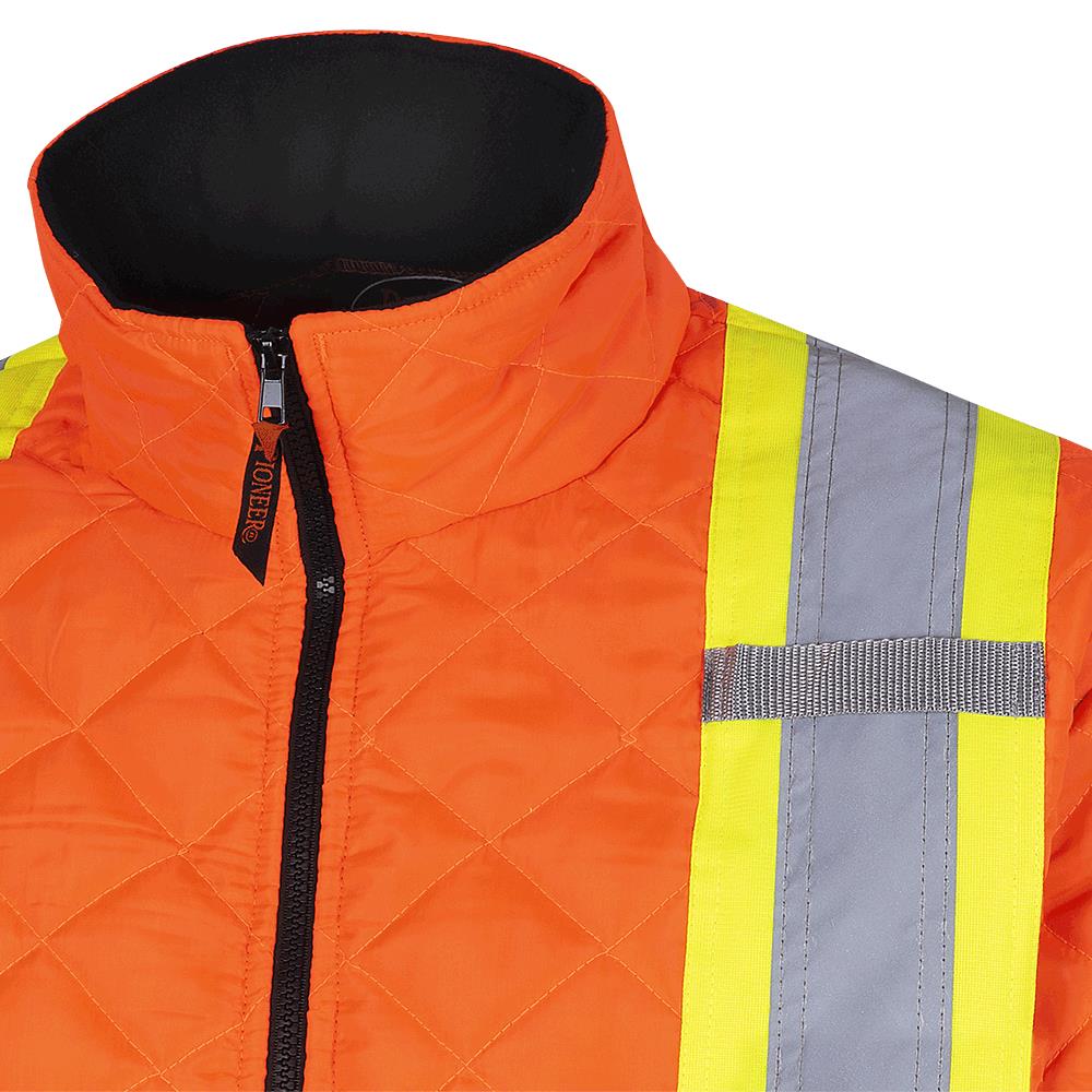 Hi-Vis Quilted Freezer Jacket, Orange, SZ: 2XL