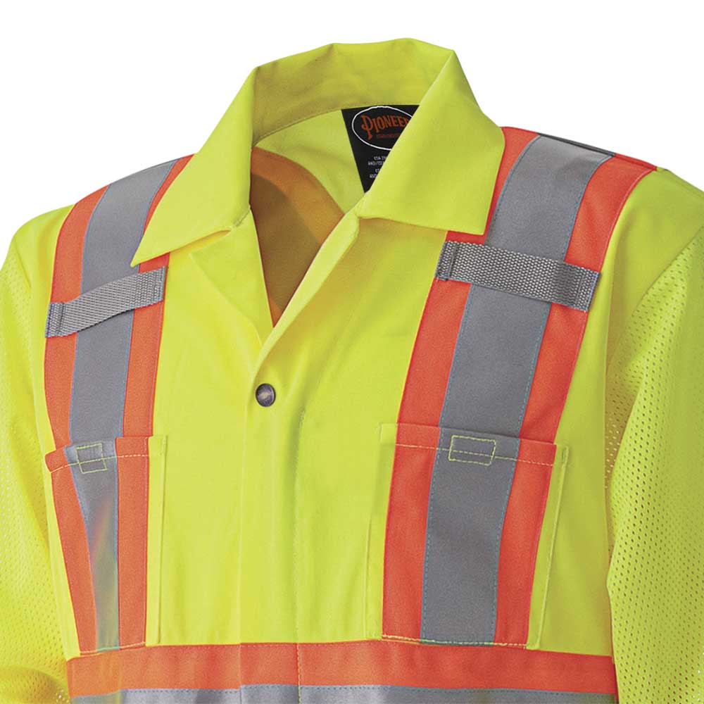 Hi-Vis Traffic Safety Coverall, Zipper Closure, Yellow, SZ: M