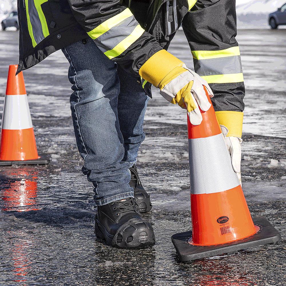 PVC Flexible Safety Cones, 18"(45cm), 6" Reflective Band, Orange