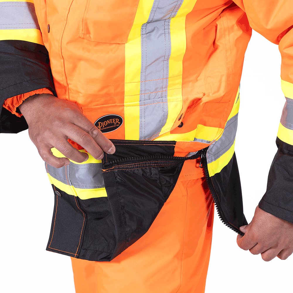 Parkas de sécurité imperméables haute visibilité 7 en 1, orange/noir, SZ : 4XL